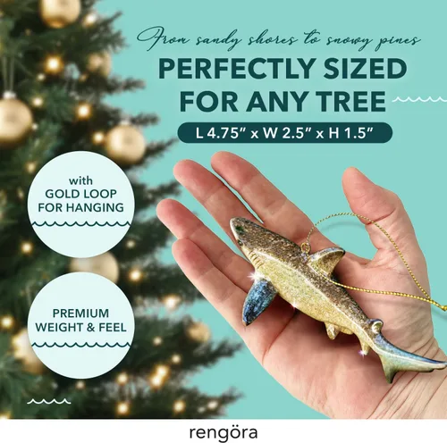 Vista 4 de Adorno de Navidad pintado a mano para playa – Decoración costera para árbol para amantes del océano – Adorno náutico único para árbol de Navidad