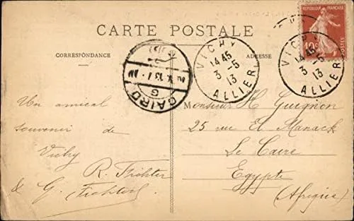 Vista 2 de Vichy - Le Golf et la Bassin Vichy, Francia Postal antigua original