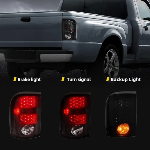 Vista 3 de DWVO Conjunto de luces traseras compatibles con Ford Ranger 01-05 2001 2002 2003 2004 2005 luces traseras de repuesto LED