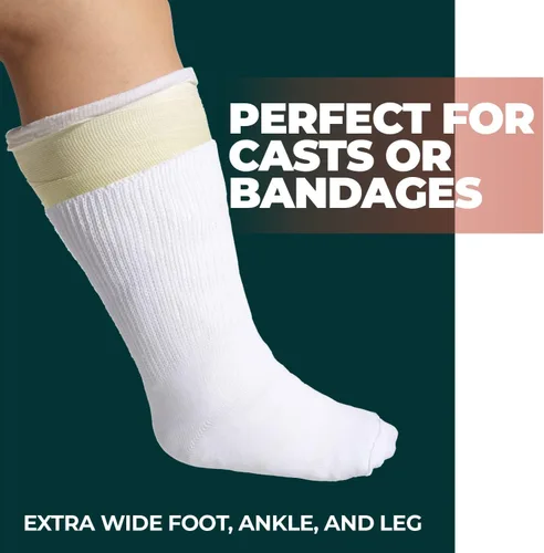 Vista 6 de FORTIVO Calcetines extra anchos para pies hinchados, calcetines bariátricos y diabéticos para hombres y mujeres