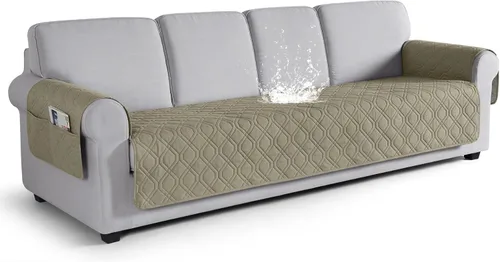 Vista 38 de VANSOFY Funda para Sofá, Fundas de Sofá Impermeables Lavables Forro Protector de Muebles Fundas de Asiento de Sofá Antideslizantes para Perros, Negro