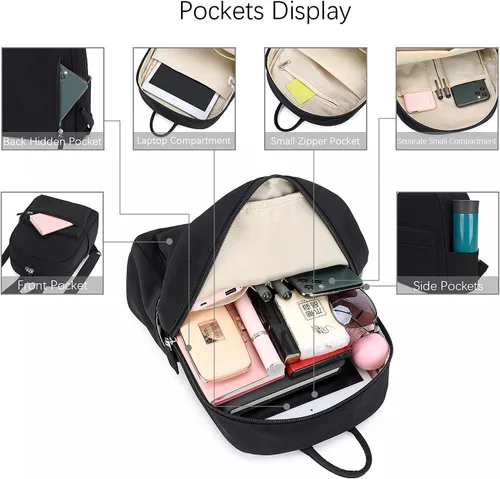 Vista 4 de Ecodudo Mini mochila monedero para mujeres, adolescentes y niñas, bolsa de moda pequeña, mini