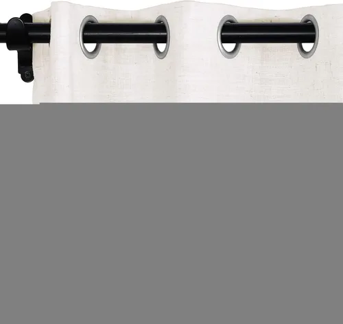 Vista 38 de Fcosie Cortinas opacas de lino 100 % opacas de 50 pulgadas de ancho x 63 pulgadas de largo, paneles de cortina con ojales para sala de estar