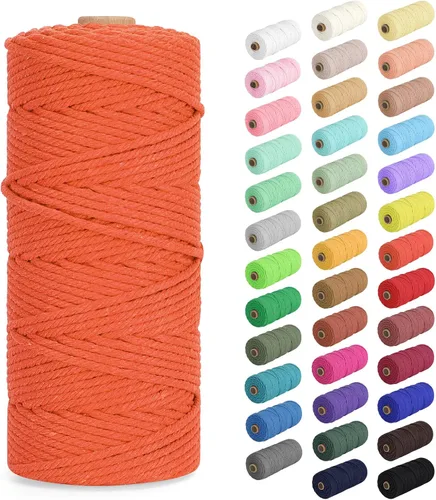 Vista 20 de Cuerda de macramé de 0.079 in x 220 yardas (656 pies), cuerda de algodón natural para colgar en la pared, ganchos de plantas, manualidades Verde