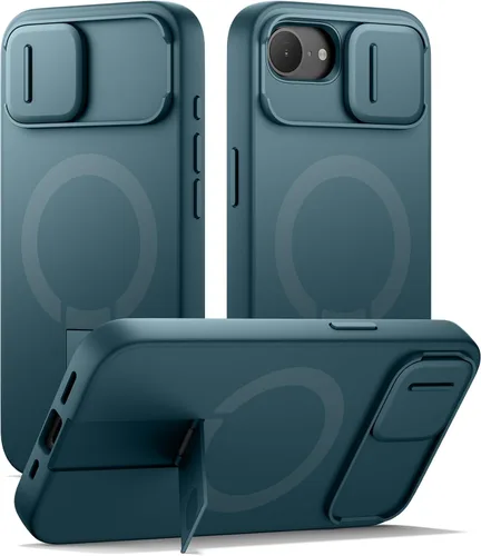 Vista 22 de SURITCH Funda para iPhone Air con cubierta de control de cámara, funda deslizante para cámara y soporte ajustable, compatible con MagSafe, a prueba