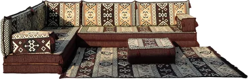 Vista 41 de arabicsofa Juego de Sofá Majlis Árabe de Esquina en Forma de L – Cojín Modular de Piso con Almohadas de Respaldo