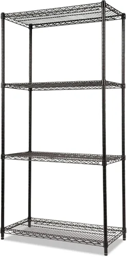 Vista 9 de Alera ALE - Kit de iniciación de estantería de alambre industrial resistente, 4 estantes, 48 pulgadas de ancho x 24 pulgadas de profundidad x 72