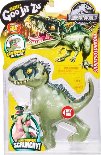 Vista 2 de Heroes of Goo JIT Zu - Juguete de mundo Jurásico con licencia, Chomp Attack, Giganotosaurio elástico.