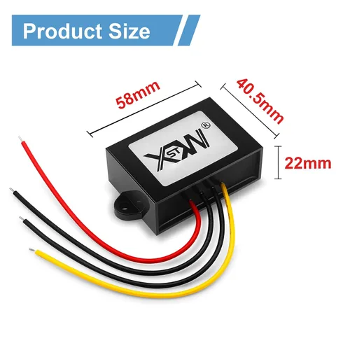 Vista 3 de Estabilizador de CC CC 9V-36V a 12V Boost Buck Convertidor 2A 24W Regulador de voltaje automático impermeable Módulo transformador de 12 V voltios