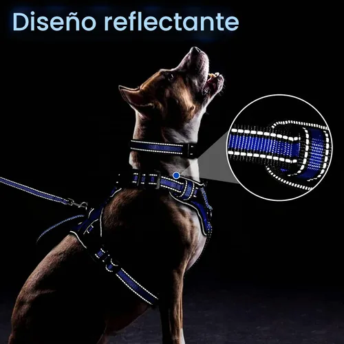 Vista 5 de WINSEE Juego de arnés para mascotas, collar y correa, arnés reflectante todo en uno para perro, sin tirones, con hebillas ajustables para cachorros