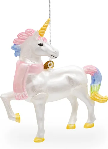 Vista 6 de Encantador unicornio arcoíris - Adorno navideño de vidrio soplado