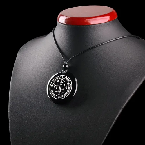 Vista 5 de Colgante de arcángel Gabriel Medalla milagrosa para hombres y mujeres Collar de amuleto de protección Medallones de piedras preciosas genuinas