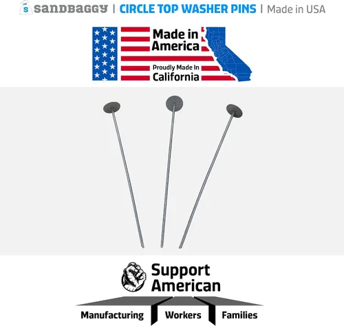 Vista 6 de Sandbaggy Pasadores superiores circulares de 12 pulgadas, fabricados en Estados Unidos, acero de calibre 6 de grado industrial, ideal para suelos
