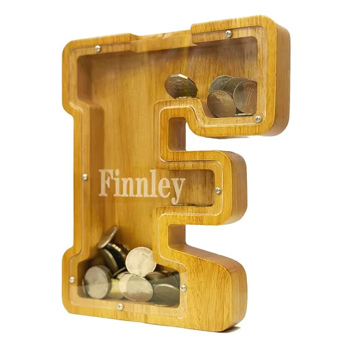 Vista 45 de Alcancía personalizada grande de madera con letras, alcancía de monedas, alcancía personalizada con nombre, puede usarse como regalo de Navidad
