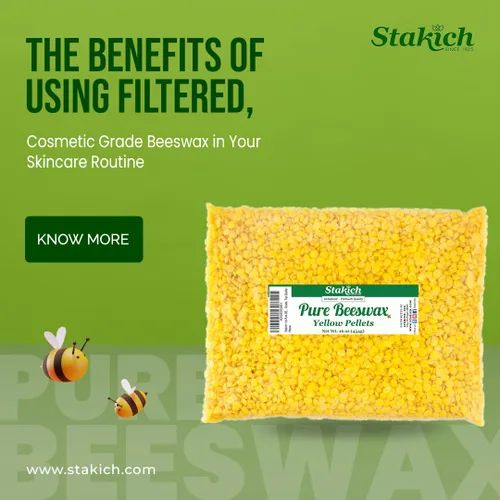 Vista 2 de Stakich Pellets de cera de abeja amarilla pura, 100% natural, grado cosmético, calidad premium, (10 libras (en bolsas de 1 libra))