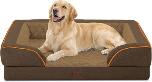 Vista 117 de Camas ortopédicas para perros grandes, cama de espuma viscoelástica impermeable para mascotas grandes con lados 89x56 cm, sofá para perros grandes