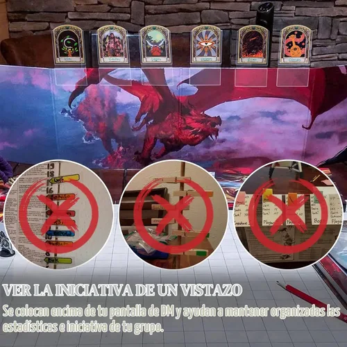 Vista 2 de CZYY DND Initiative & Combat Tracker Set, Acrylic Markers with Insert Cards