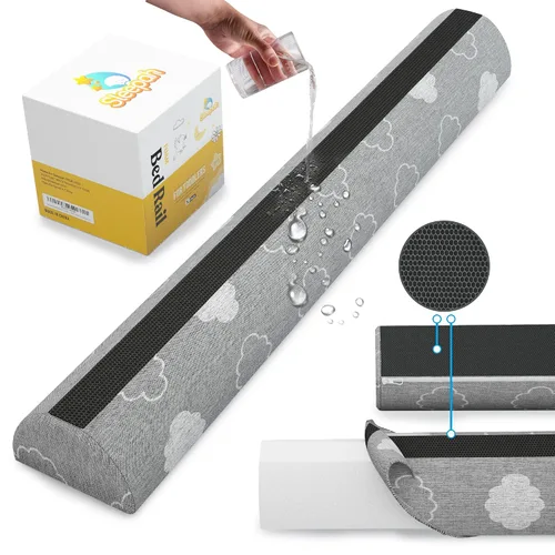 Vista 3 de Sleepah Protectores de cama para niños pequeños, protectores de riel de espuma viscoelástica, impermeables, lavables, de doble cara, antideslizante