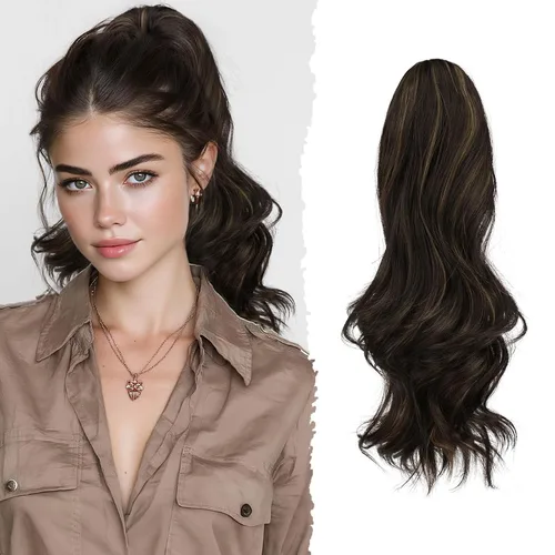 Vista 15 de SOFEIYAN Extensión de Cola de Caballo de 13" Larga y Rizada con Clip en Garra, Extensión de Cabello Sintético de Aspecto Natural para Mujeres