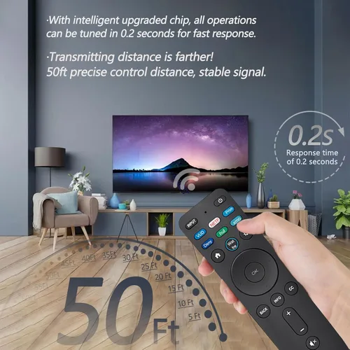 Vista 5 de Paquete de 2: control remoto universal XRT260 para Vizio Smart TV, control remoto compatible con todos los televisores inteligentes Vizio 4K