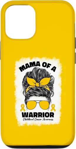 Vista 28 de Mama of A Warrior Messy Bun Mom Childhood Cancer Awareness Case for iPhone 17
