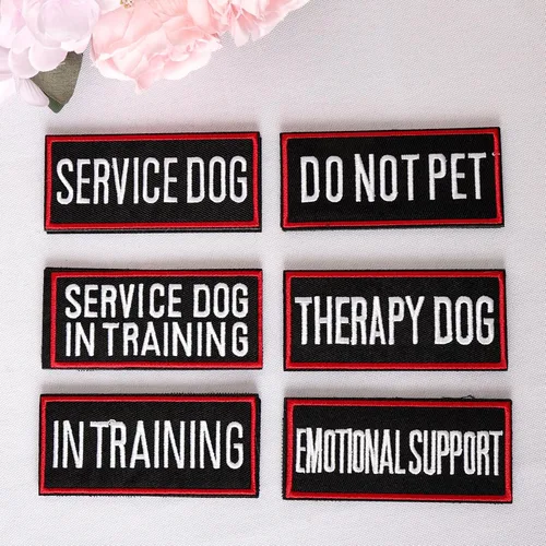 Vista 5 de Pistha 12 piezas de arnés táctico removible para perro, parches de chaleco para perro de servicio, parches de chaleco para perro "Do Not Pet