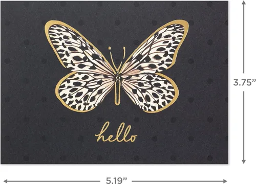 Vista 3 de Hallmark Surtido de tarjetas de mariposa (24 tarjetas en blanco con sobres) Thank You, Breathe, Hello