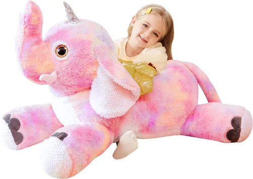 Vista 8 de EARTHSOUND Juguete de peluche con diseño de conejo gigante, conejo de 23 pulgadas de tamaño grande, juguetes suaves de tamaño jumbo, lindo y enorme