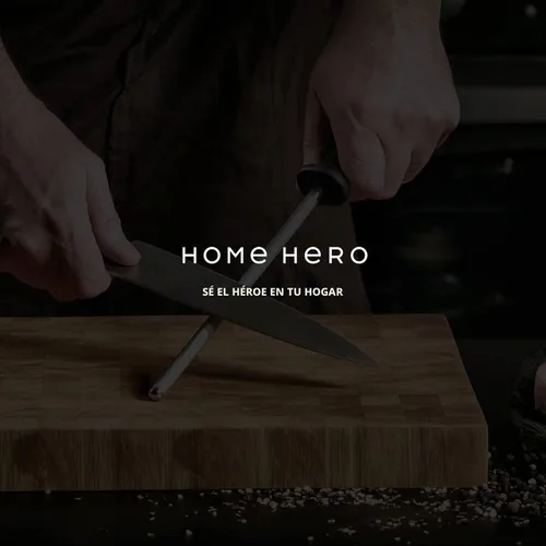 Vista 8 de Home Hero Santoku Cuchillo con funda - Cuchillo de acero inoxidable de alto carbono Negro