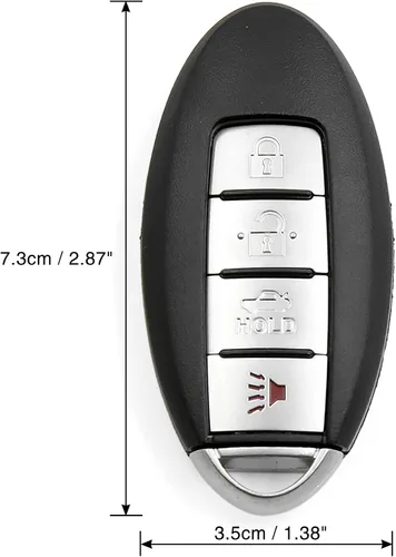 Vista 7 de X AUTOHAUX 2 unids 4 botones sin cortar insertar llavero control remoto caso Shell para Nissan Altima 2007-2012 Maxima 2010-2014 reemplazo