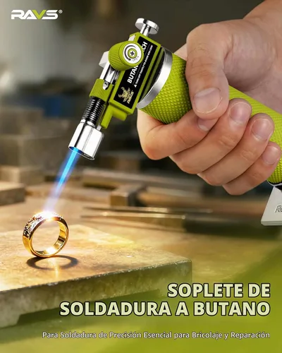 Vista 4 de RAVS Encendedor de butano con modo de llama dual, soplete de cocina recargable, soplete de metal para hornear, cocinar, arte de resina con llama