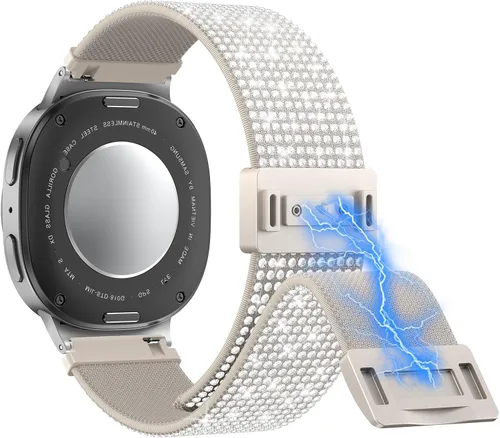 Vista 23 de LETOID Correas para Samsung Galaxy Watch para Mujeres, Correa de Nylon Elástica con Brillos Diseñada para Samsung Galaxy Watch 8/7/6/5/4/FE, Active