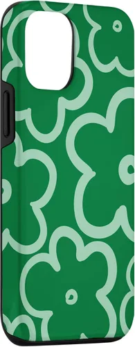 Vista 3 de Funda para iPhone 15 con diseño floral verde claro y verde oscuro