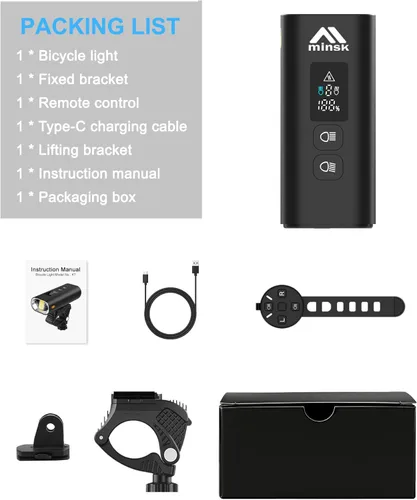 Vista 8 de Luces de bicicleta, 17 LED de 4000 lúmenes, luz de bicicleta con 4 modos, 10000 mAh USB recargable luz de bicicleta para bicicleta con pantalla