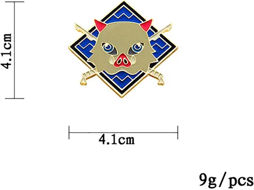 Vista 2 de MHTYYDS Demon Slayer Hashibira Inosuke Broche - Kimetsu No Yaiba - Colección de insignias de esmalte de metal, decoración de mochila de regalo