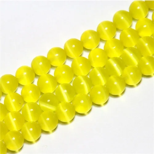 Vista 14 de Cuentas de Ojo de Gato Negro, Redondas de 6 mm, Piedras Preciosas Semipreciosas Sueltas para Fabricación de Joyas (63-66 piezas/cadena)