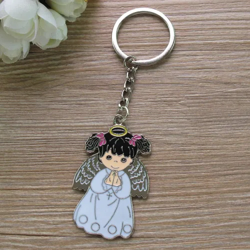 Vista 3 de Regalo de fiesta de bautismo (12 piezas) Llavero de niña ángel rezando/Recuerdos de bautizo/Primera Comunión/Recuerdos de Bautizo/Recuerdos