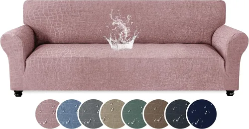 Vista 17 de MAXIJIN Funda impermeable para sillón de sala de estar, 1 pieza elástica con brazos, protector de muebles lavable para perros y mascotas (S, café)