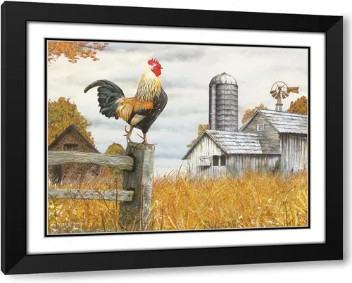 Vista 5 de ArtDirect - Wargo, Ed 18x15 Black Modern Framed Art Print Titled: Down on the Farm II