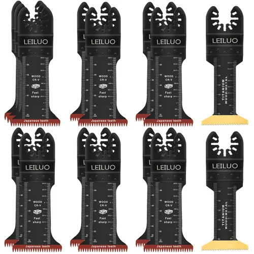 Vista 10 de LEILUO 7 cuchillas oscilantes para herramientas de madera, dientes