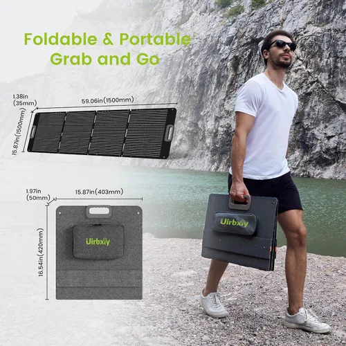 Vista 3 de Panel solar portátil de 80 vatios para estación de energía, IP67 impermeable plegable cargador solar con XT60 Anderson DC 0.315 in 7909 5521