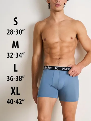 Vista 6 de Hurley calzoncillos tipo bóxer elásticos para hombre, paquete de 5 Combo de helecho de carbón