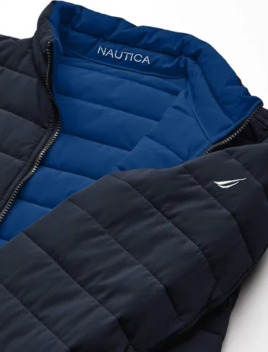 Vista 5 de Nautica Mens Stretch Reversible Midweight Puffer Jacket Wind and Water Resistant