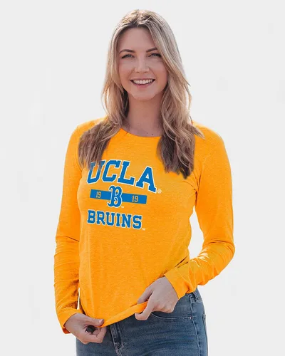 Vista 23 de Blue 84 NCAA - Camiseta de manga larga con licencia oficial de la NCAA para mujer, color del equipo atlético