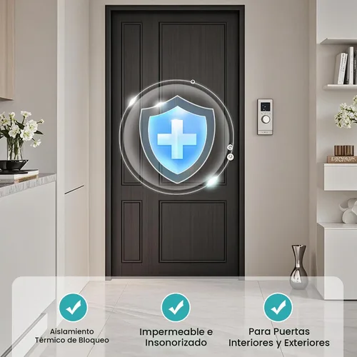 Vista 3 de Tira de sellado de puerta con burlete en forma de V de 40 pies – Cinta de espuma autoadhesiva para puertas y ventanas, bloqueador de corrientes