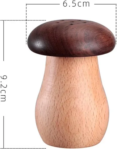 Vista 2 de TOPINCN Soporte para palillos de dientes, lindo recipiente de madera con forma de hongo para palillos de dientes, contenedor portátil