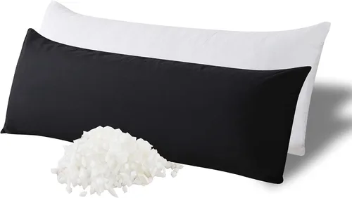 Vista 24 de WhatsBedding Almohada corporal de espuma viscoelástica con funda de algodón transpirable con cremallera, almohada de cuerpo completo para adultos