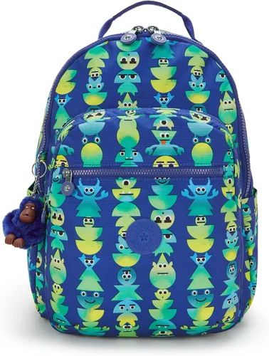 Vista 26 de Kipling Seúl - Mochila pequeña para tableta, diseño de flores acuáticas, talla única