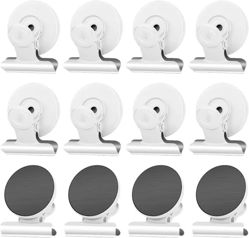 Vista 26 de Grtard Paquete de 6 clips magnéticos resistentes, clips magnéticos para refrigerador, imanes de refrigerador, clip magnético fuerte, imanes sin Negro