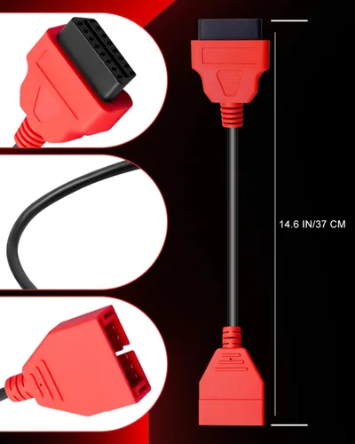 Vista 6 de Cable adaptador OBD2 a OBD1 apto para GM 12 pines macho OBDI a OBDII 16 pines hembra conector de cable de extensión, adaptador de herramienta